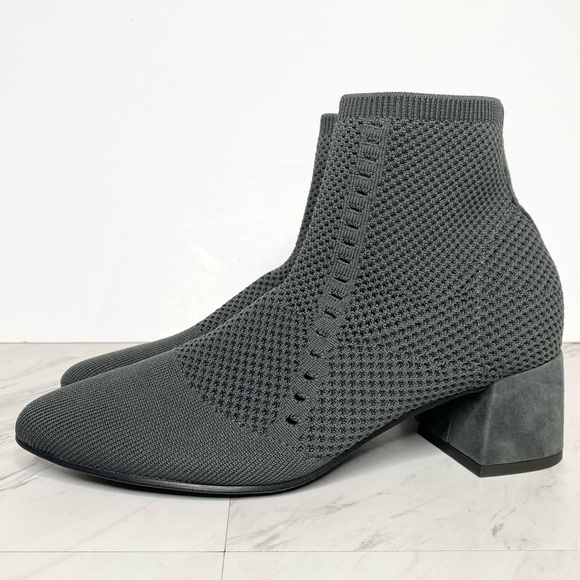 Eileen Fisher Honey Gray Knit Stretch Bootie 8 1/2 - Picture 1 of 14